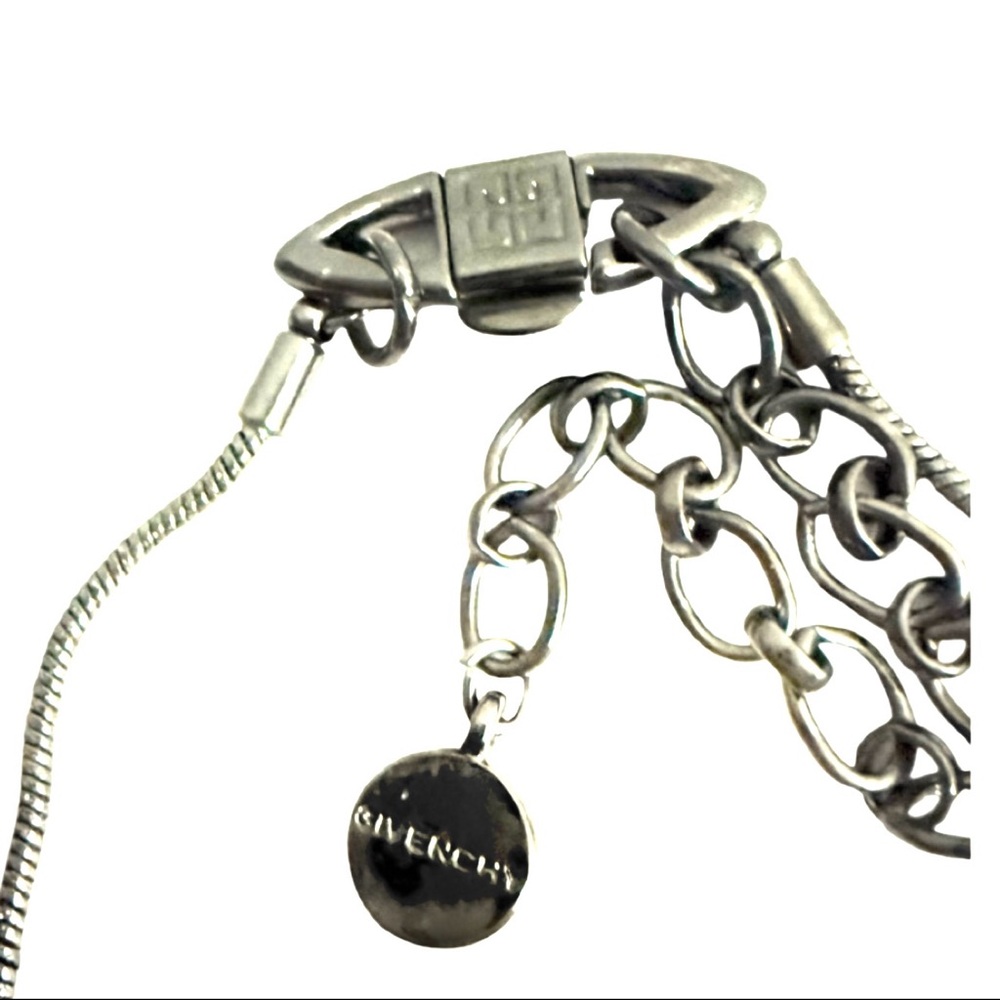 Givenchy Lariat Style Drop Mixed Crystal Necklace Pink Red Gunmetal Gray - Picture 3 of 7